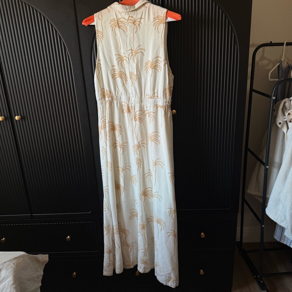 Petal & Pup White and Orange Palm Print Maxi Dress - Picture 8 of 12